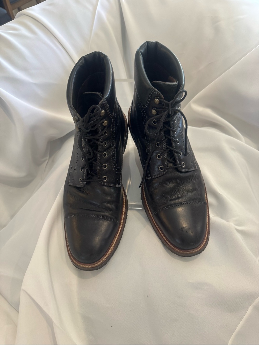 Johnston Murphy 1850 Men's Black Leather Lace-Up Boots